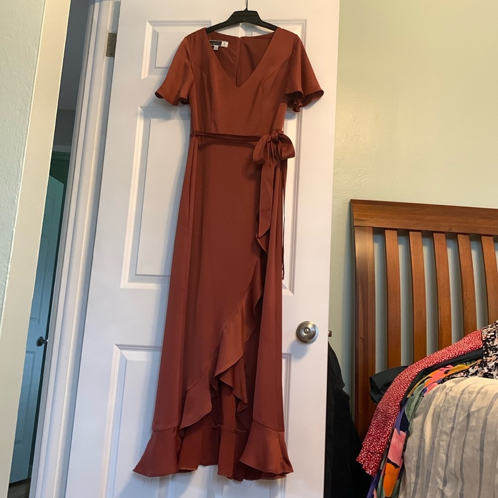 David’s bridal cinnamon bridesmaid dress